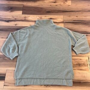 Alice + Olivia Classics Cashmere Turtleneck Sweater Sage Green Oversized Fit